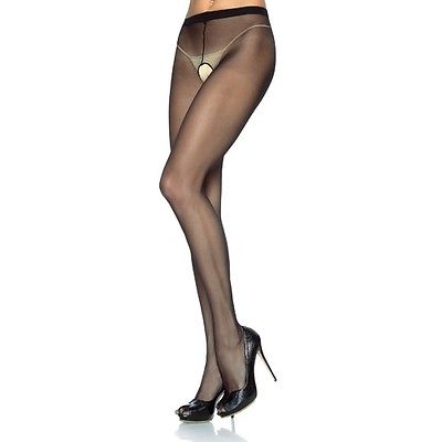 Picture of Leg Avenue  Sheer Nylon Crotchless Tights