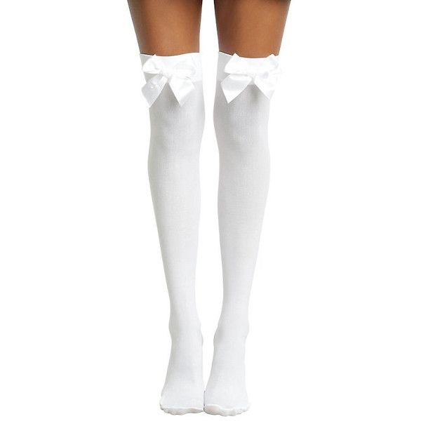 Picture of White Knee High Socks With Bow