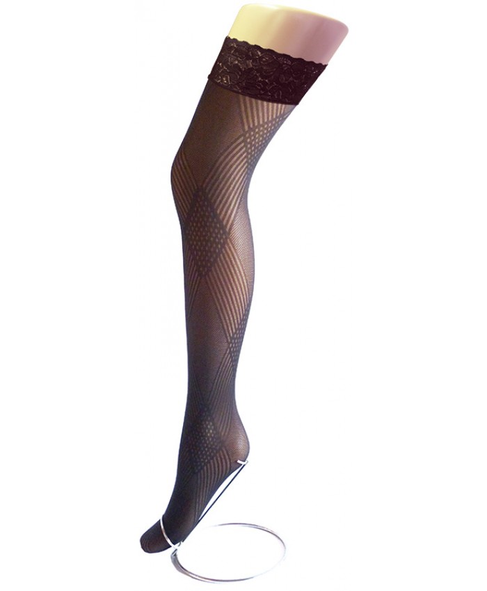 Picture of Goldenlegs Opaque Patterned Lace Top Hold Ups 851