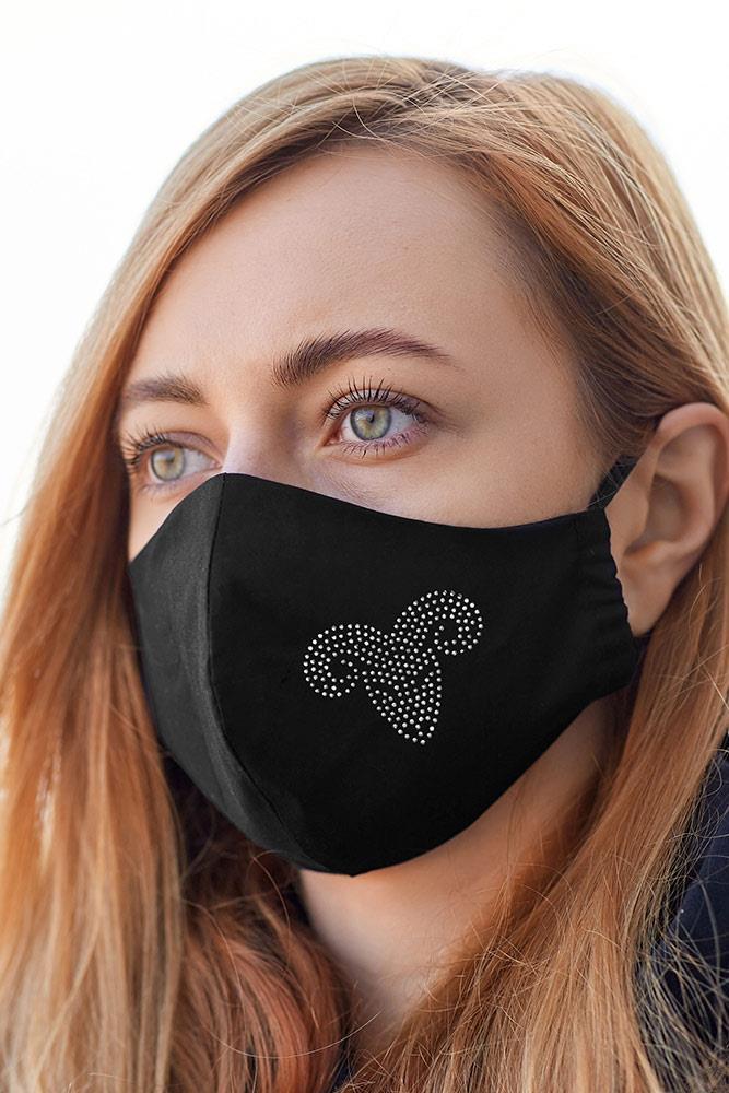 Picture of Diamante Zodiac Pattern Fashion Mask