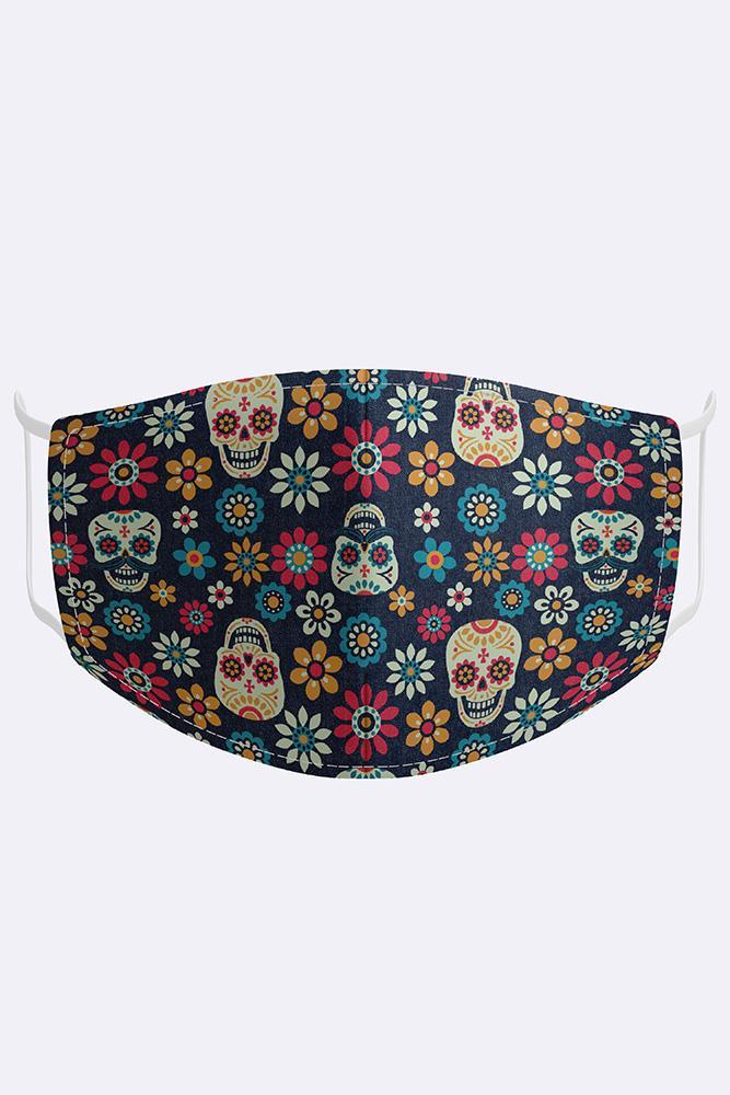 Picture of Sugar Skull Floral Print Face Mask