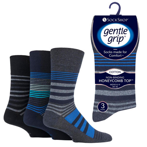 Picture of SockShop Mens gentle grip socks linear vision