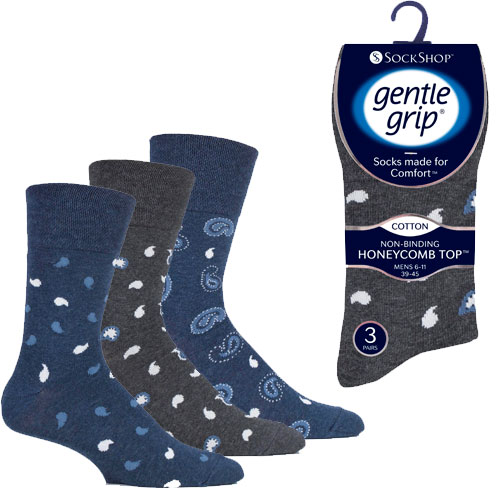 Picture of SockShop Mens gentle grip socks paisley