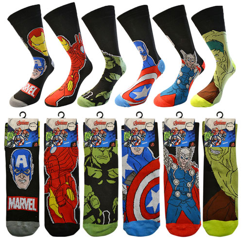 Picture of Mens official avengers characters socks 6 pair multipack