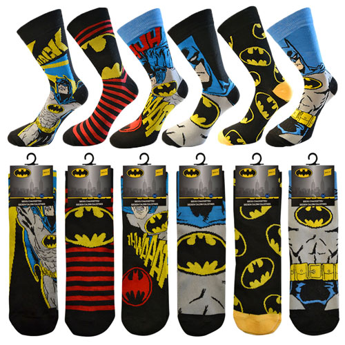 Picture of Mens official batman character socks 6 pair multipack