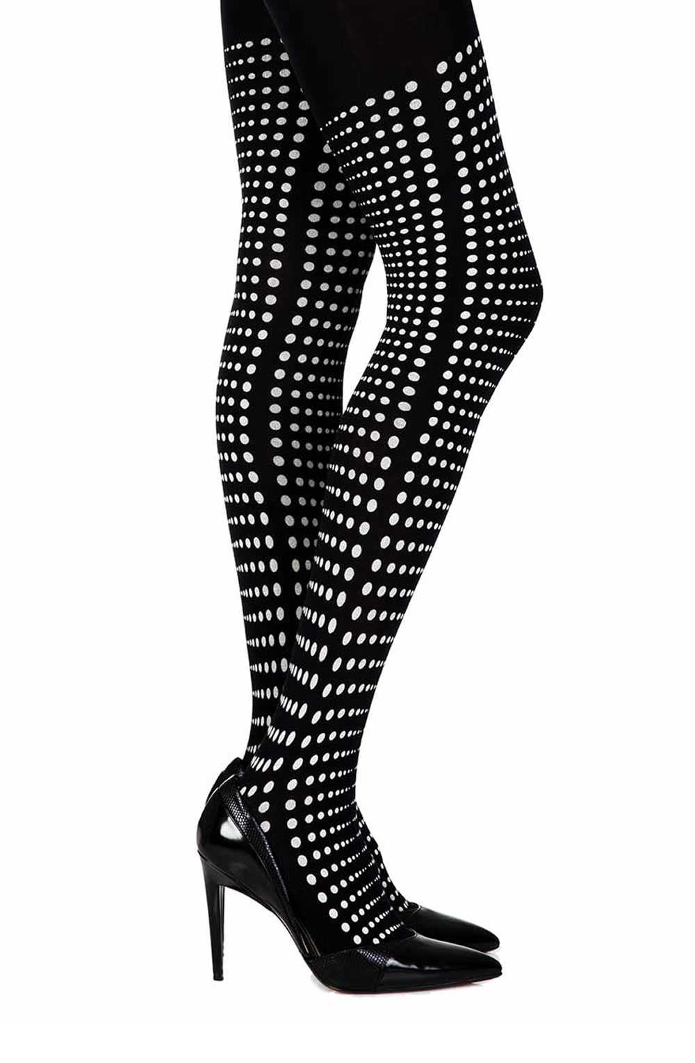 Picture of Zohara "Matching Point" Black Print Tights