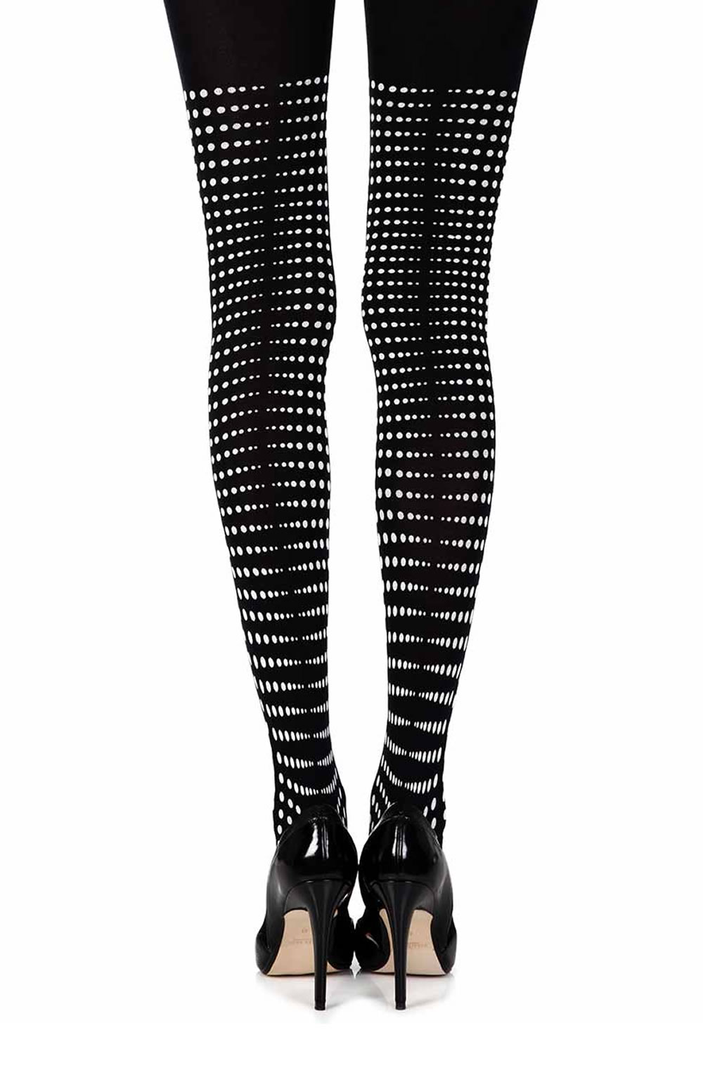 Picture of Zohara "Matching Point" Black Print Tights