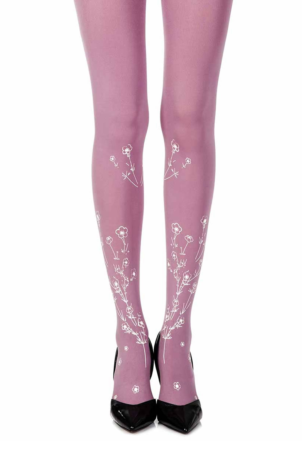 Picture of Zohara "Wild Roses" Violet Print Tights