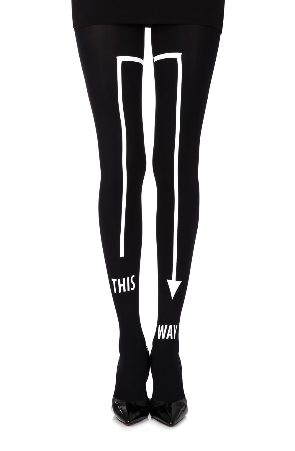 Picture of Zohara "This Way" Black Print Tights