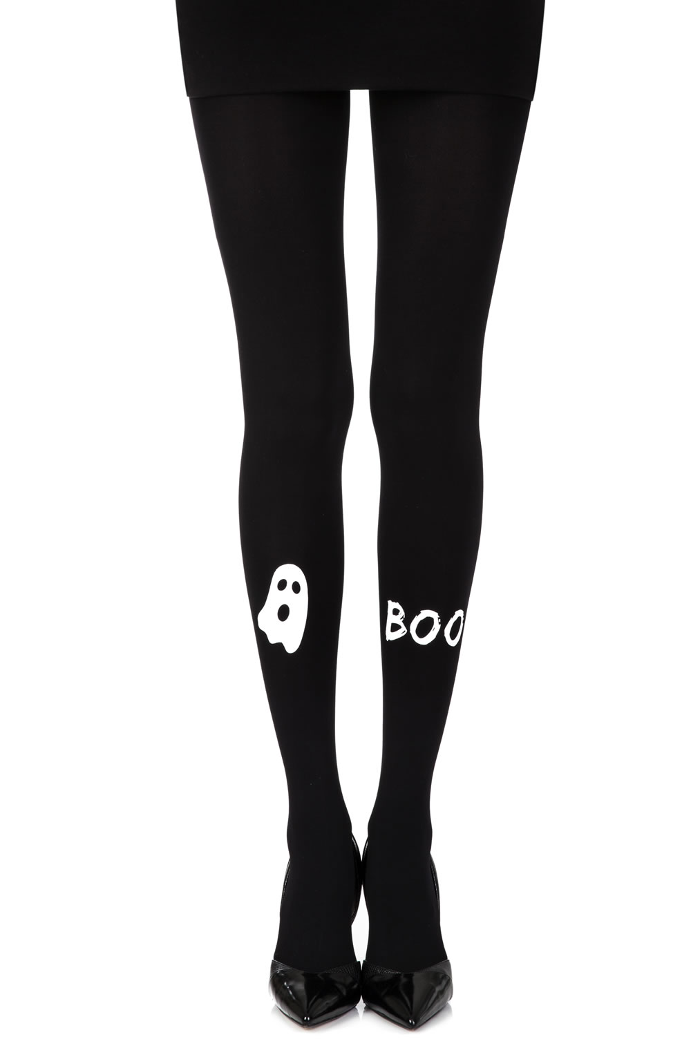 Picture of Zohara "Peek A Boo" Black Print Tights