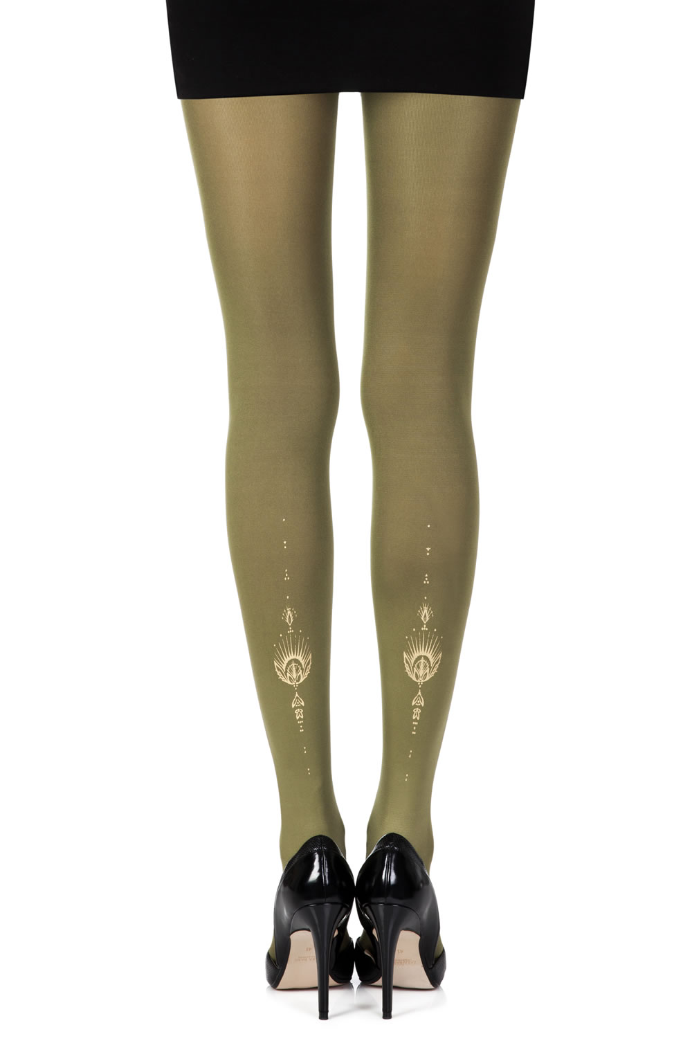 Picture of Zohara "Jewel In The Night" Green Print Tights