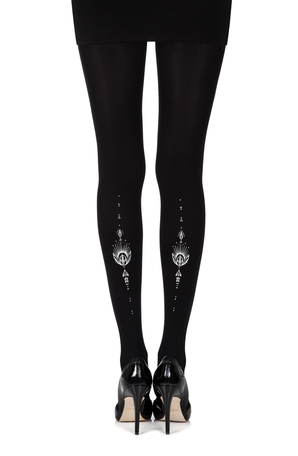 Picture of Zohara "Jewel In The Night" Black Print Tights