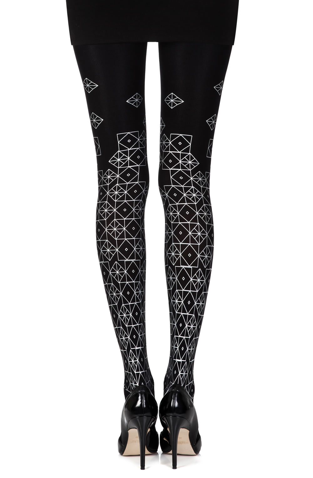 Picture of Zohara "Kaleidoscope" Black Print Tights