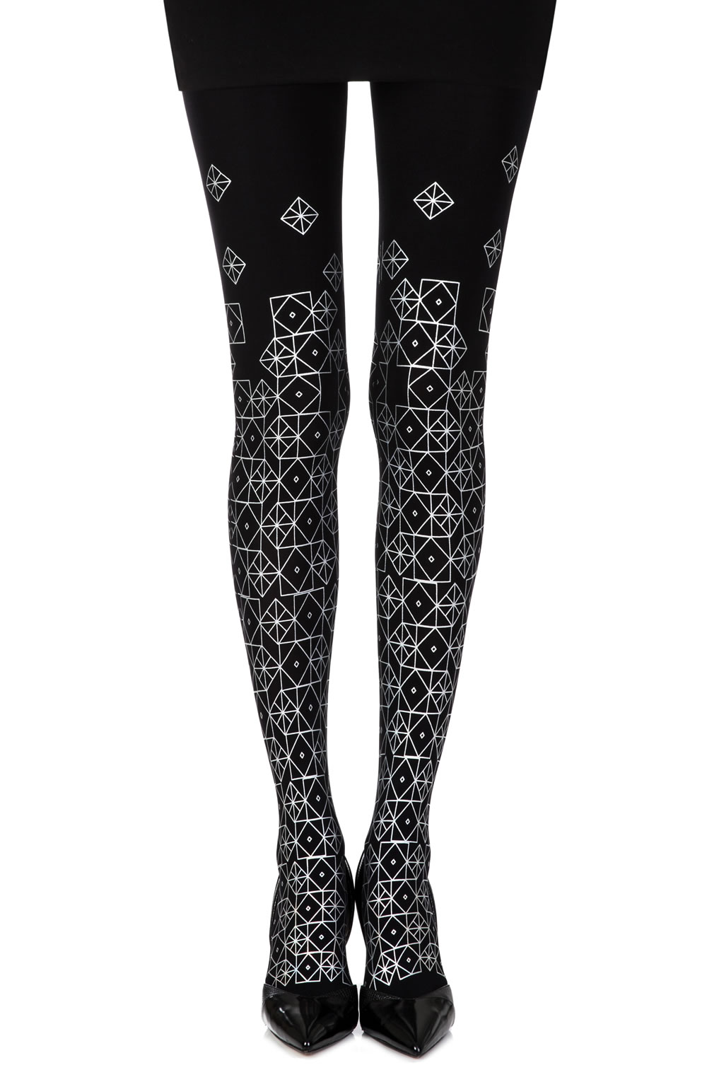 Picture of Zohara "Kaleidoscope" Black Print Tights