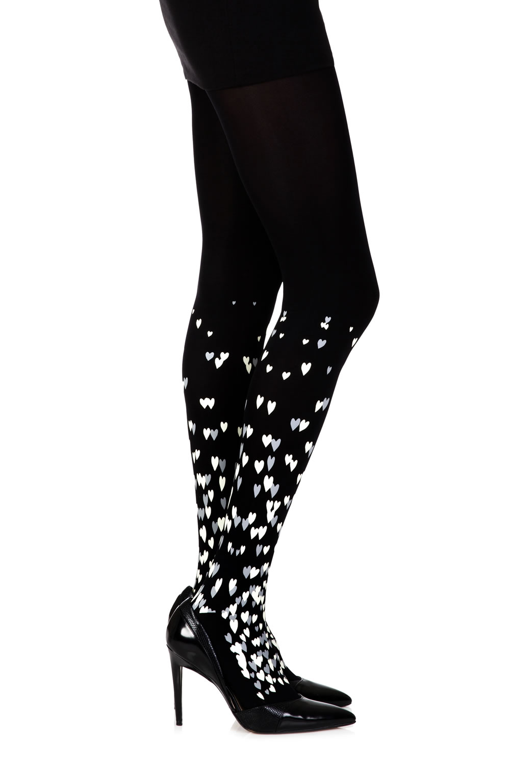 Picture of Zohara "Queen Of Hearts" Black Print Tights