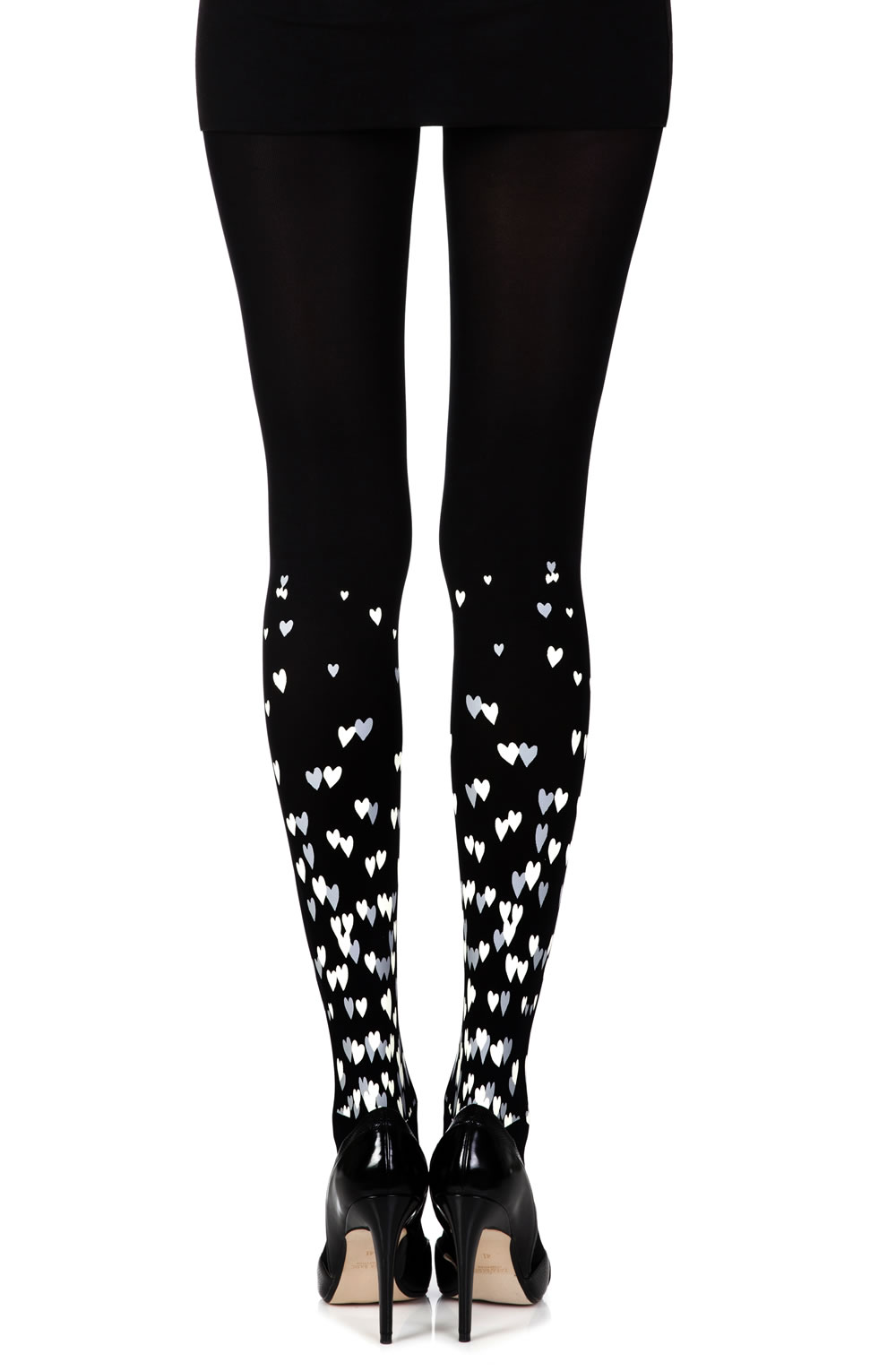 Picture of Zohara "Queen Of Hearts" Black Print Tights