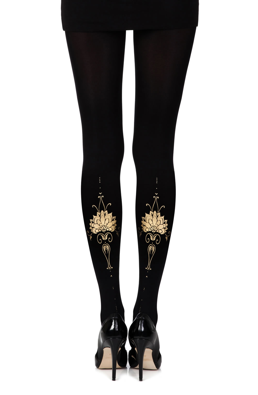 Picture of Zohara "Egyptian Goddess" Black Print Tights