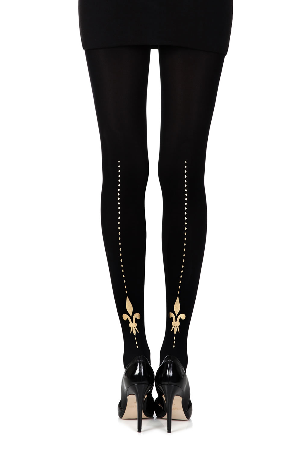 Picture of Zohara "Lily Of The Valley" Black Print Tights