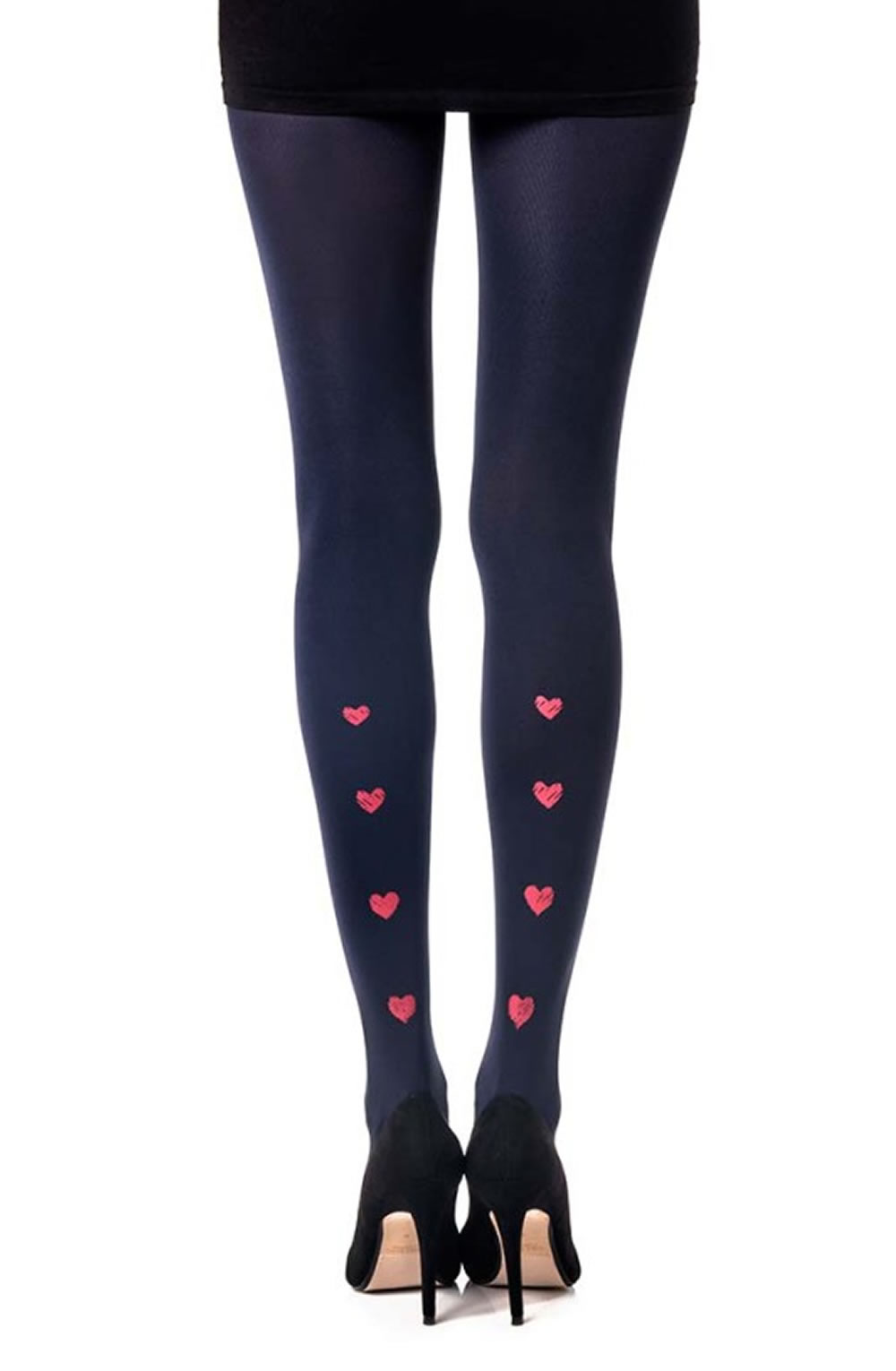 Picture of Zohara Love Me Tender" Navy Print Tights"