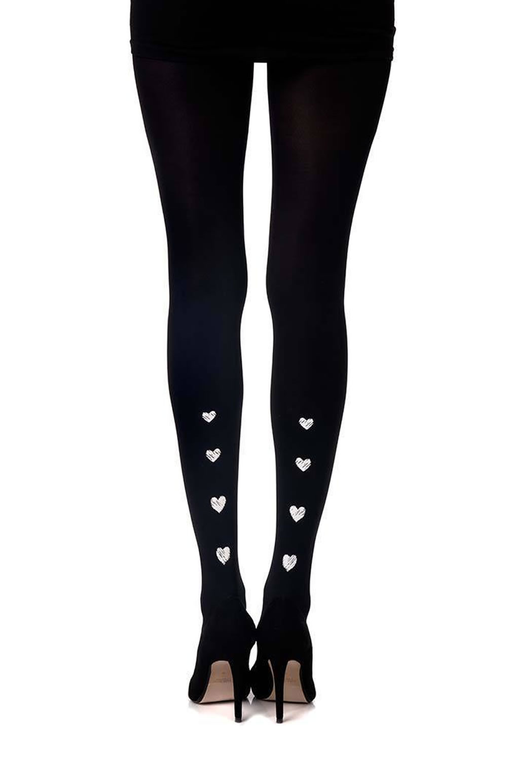 Picture of Zohara Love Me Tender" Black Print Tights"