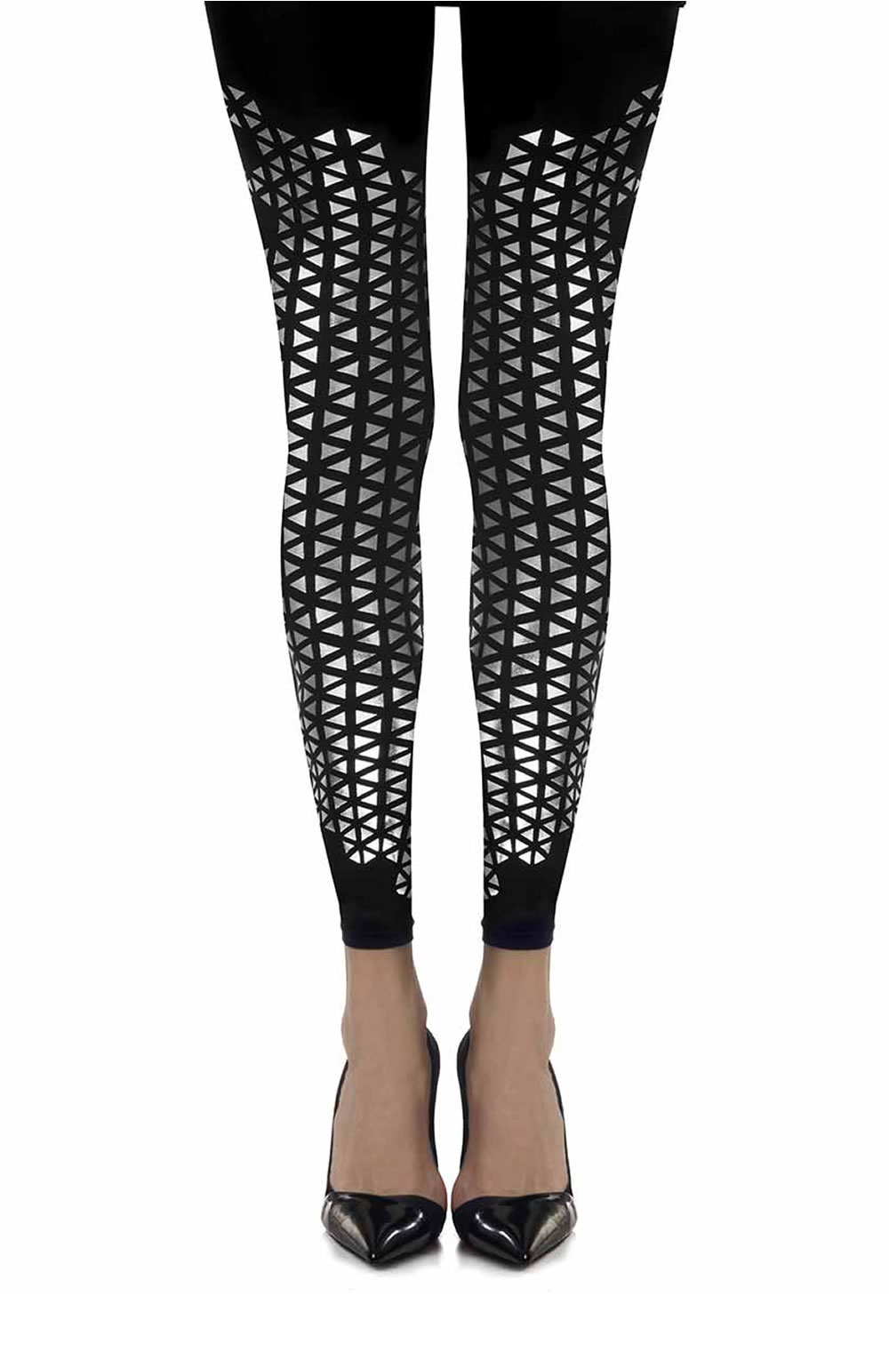 Picture of Zohara "Beat Goes On" Black Print Footless Tights