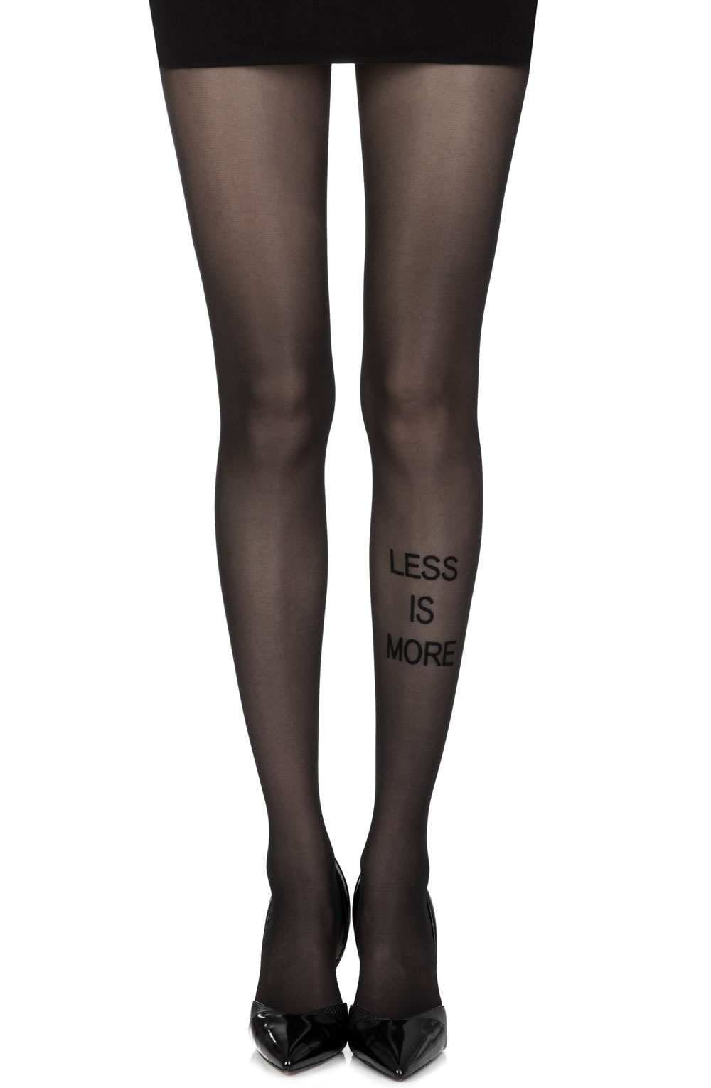 Picture of Zohara "Less Is More" Black Sheer Print Tights