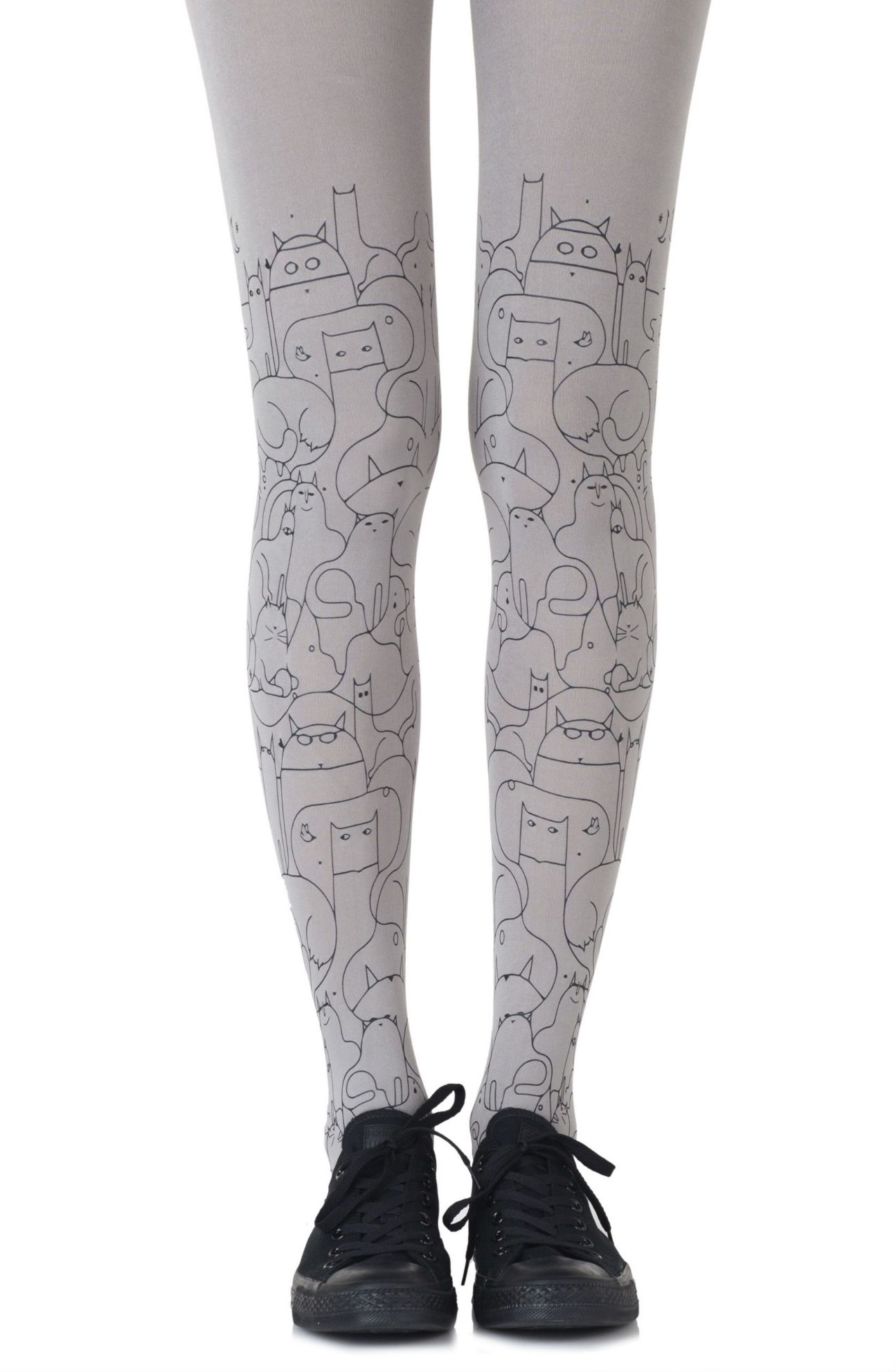 Picture of Zohara "Cat Lady" Light Grey Tights