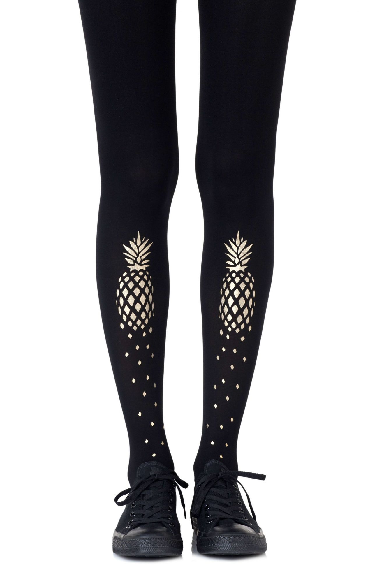 Picture of Zohara "If You Like Piña Coladas" Gold Print Tights