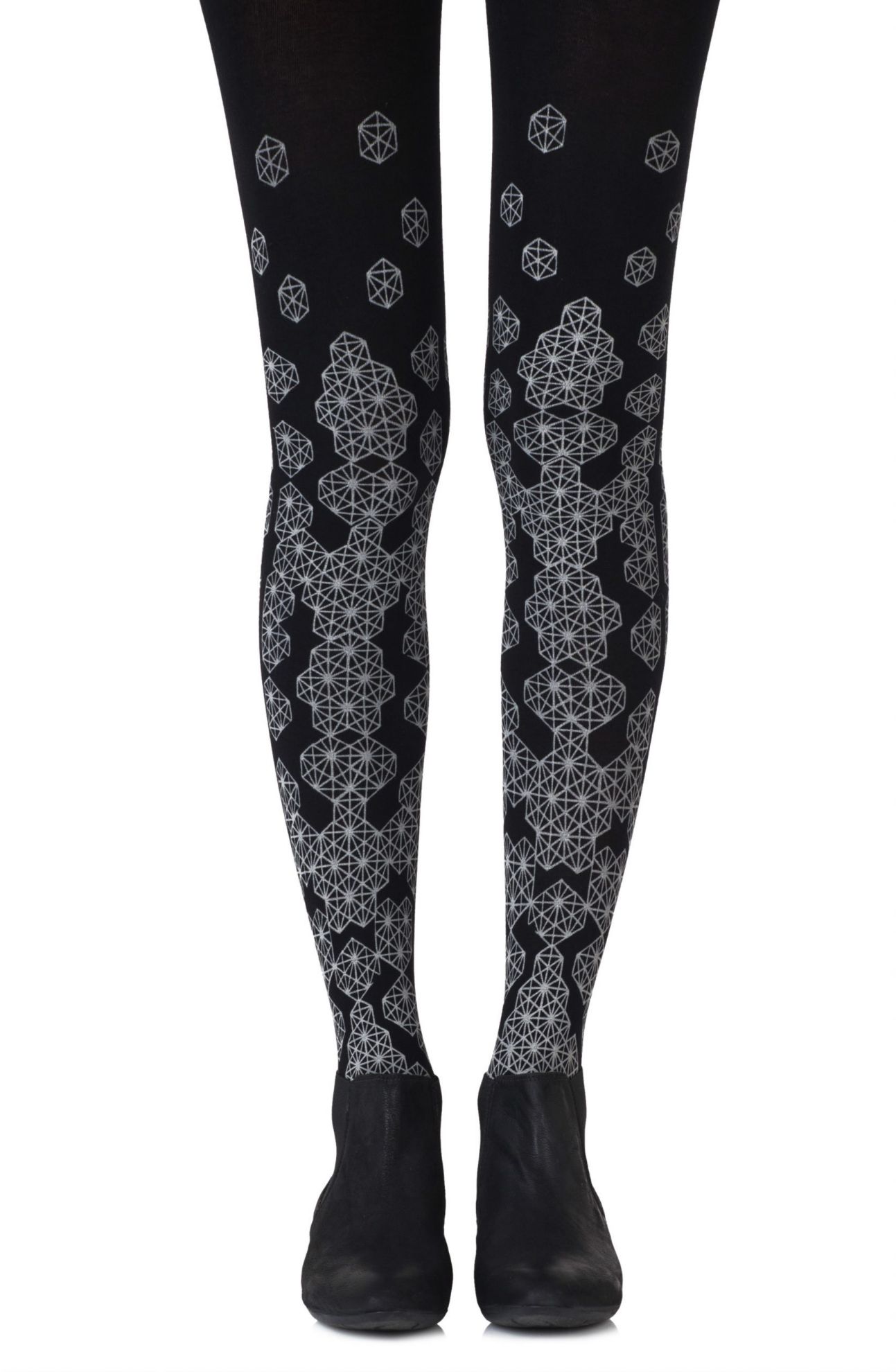 Picture of Zohara "Queen Bee" Grey Print Tights