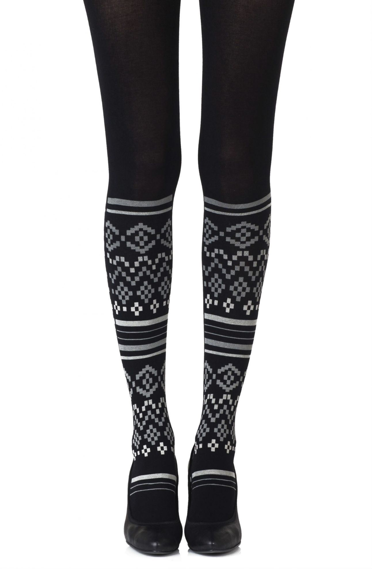 Picture of Zohara "Too Cool" Light Grey Print Tights