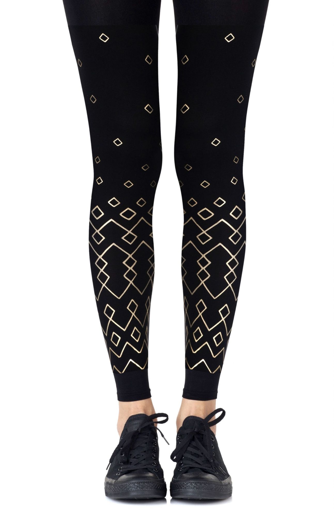 Picture of Zohara "Diamonds Are Forever" Black Footless Tights