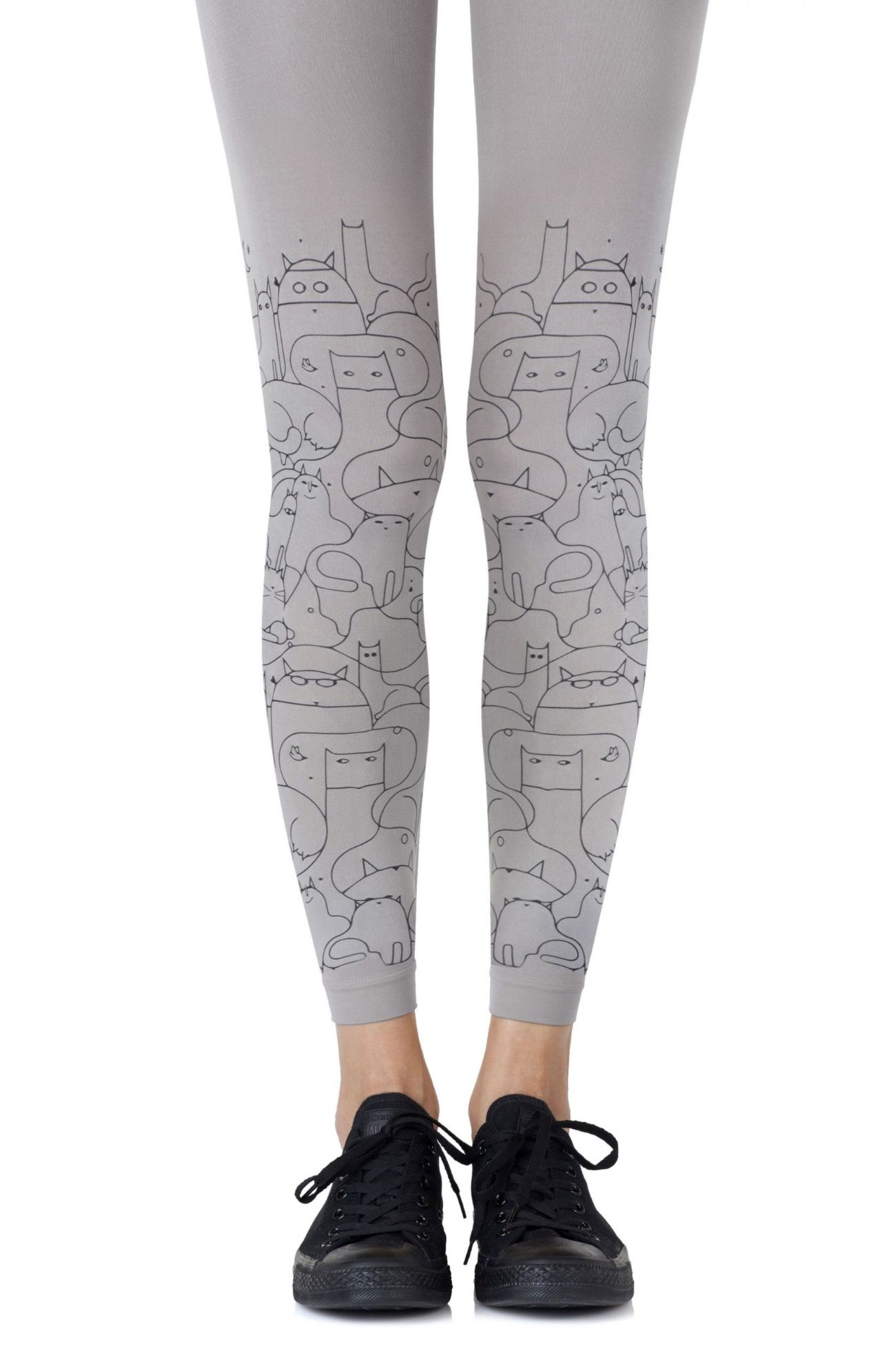 Picture of Zohara "Cat Lady" Grey Footless Tights