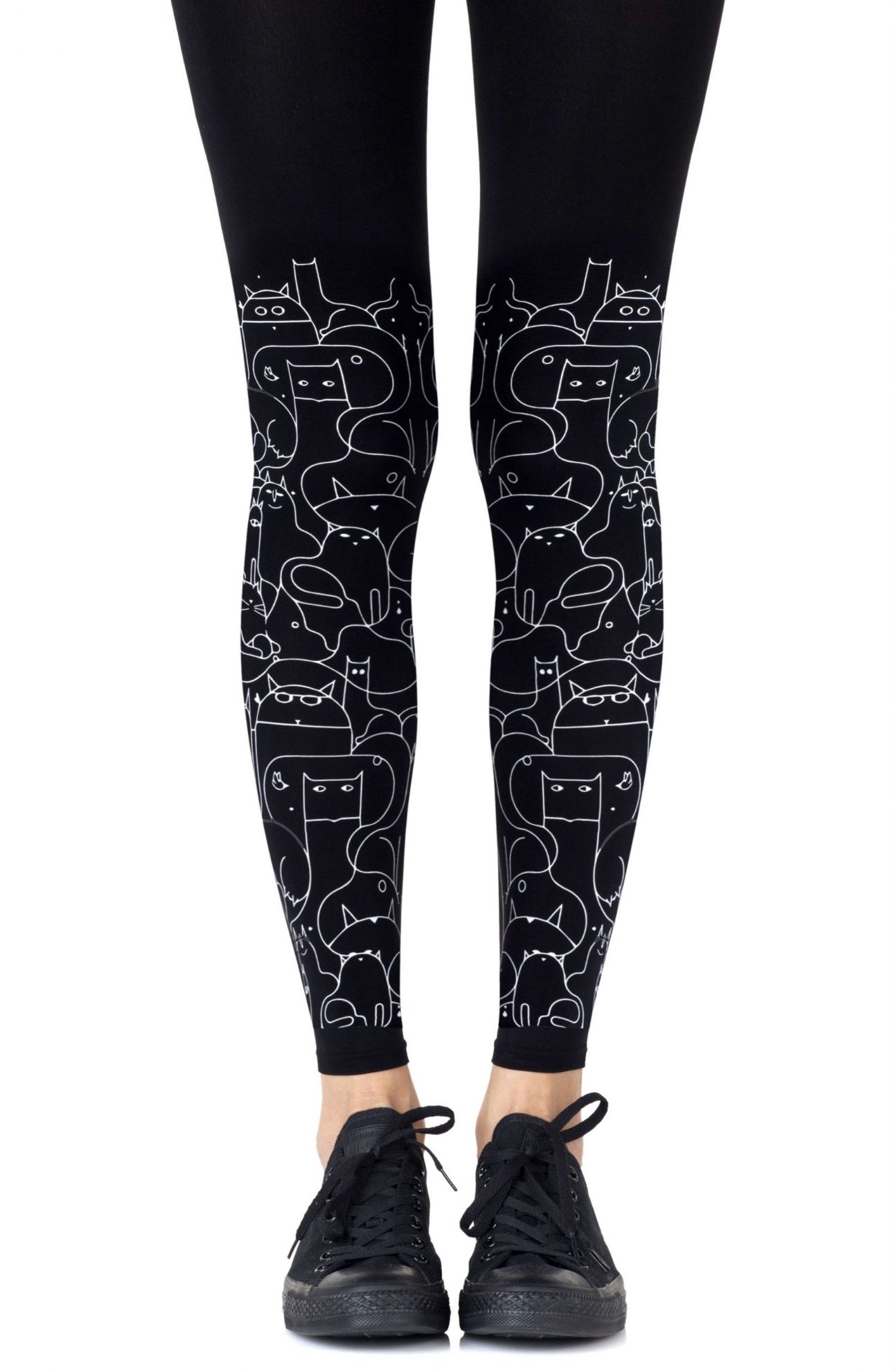 Picture of Zohara "Cat Lady" Black Footless Tights