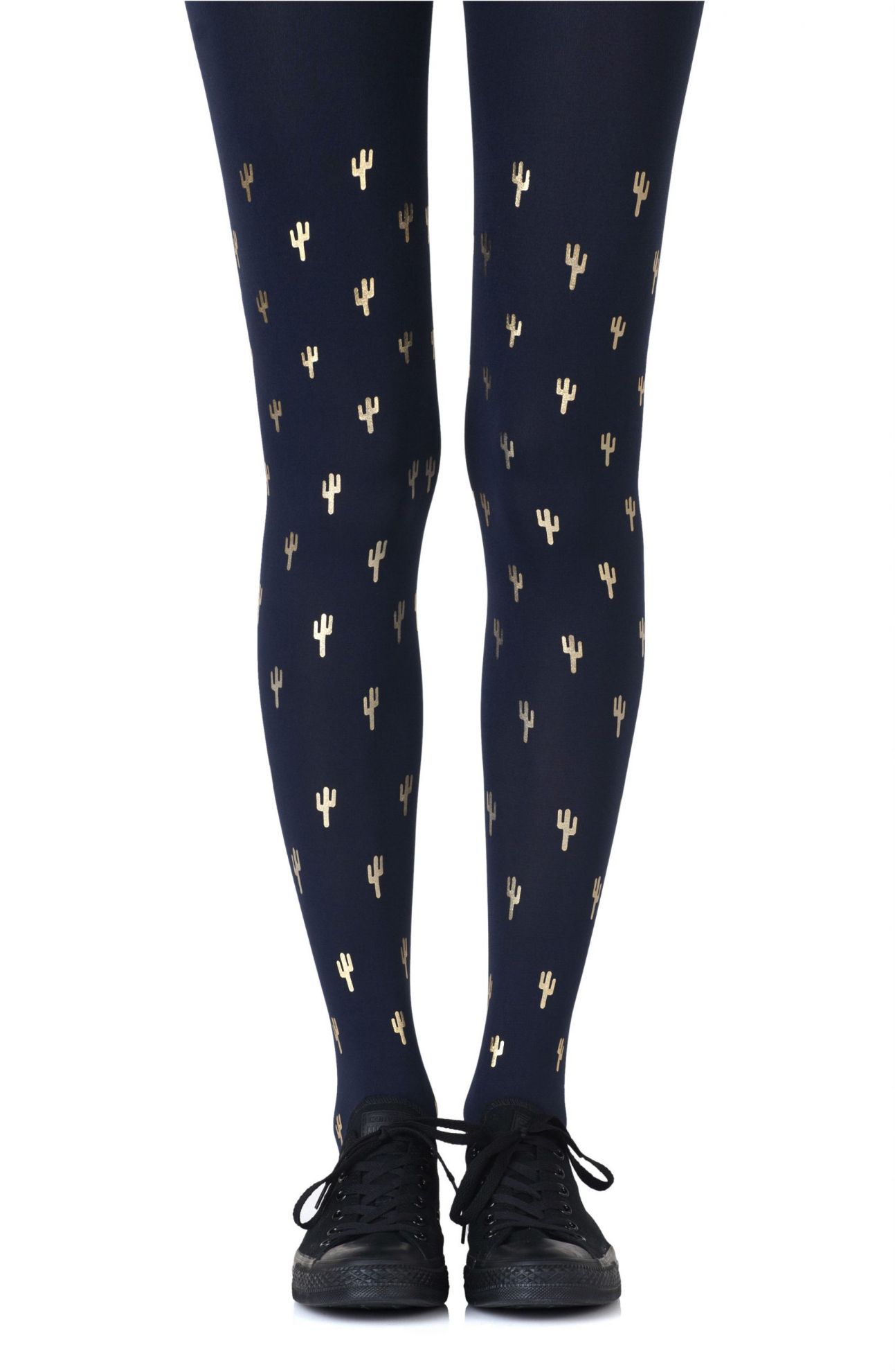 Picture of Zohara "Prickly Pear" Gold Print Tights