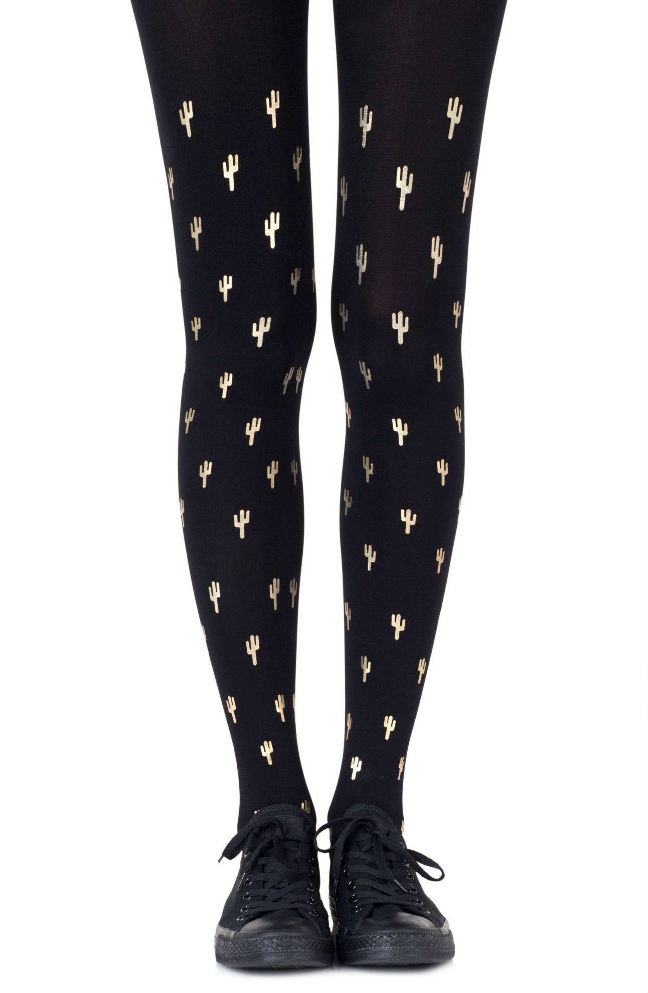 Picture of Zohara "Prickly Pear" Gold Print Tights