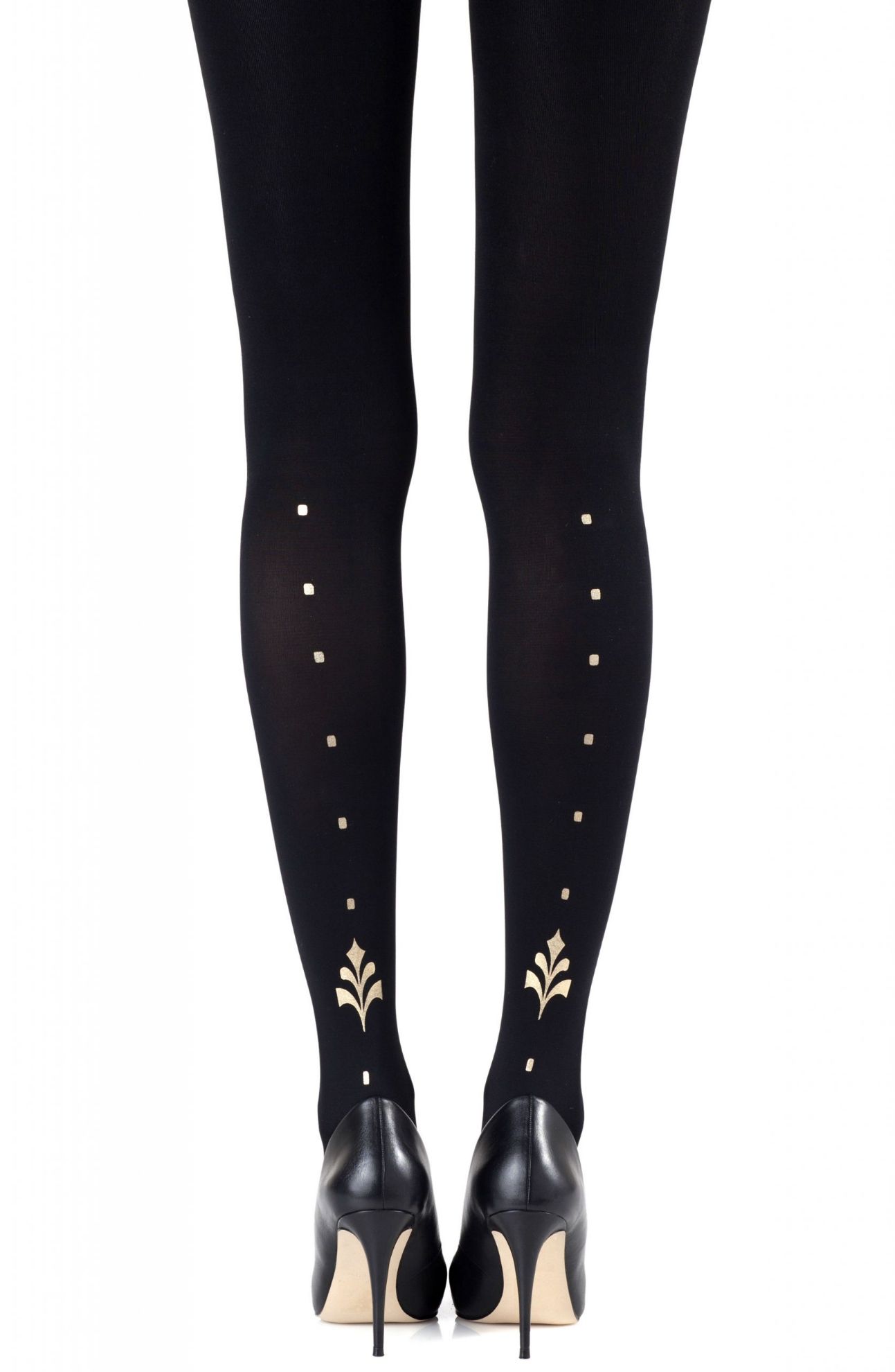 Picture of Zohara "Dot Calm" Gold Print Tights