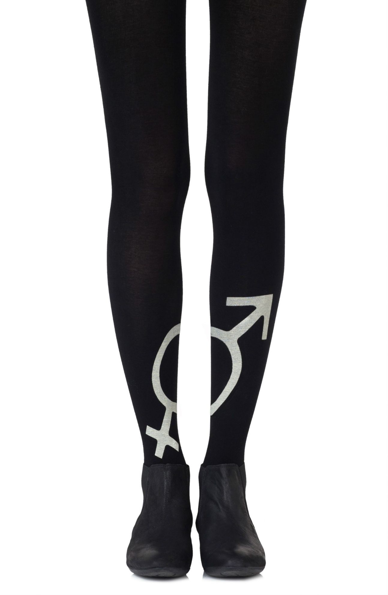 Picture of Zohara "Mars + Venus" Light Grey Print Tights