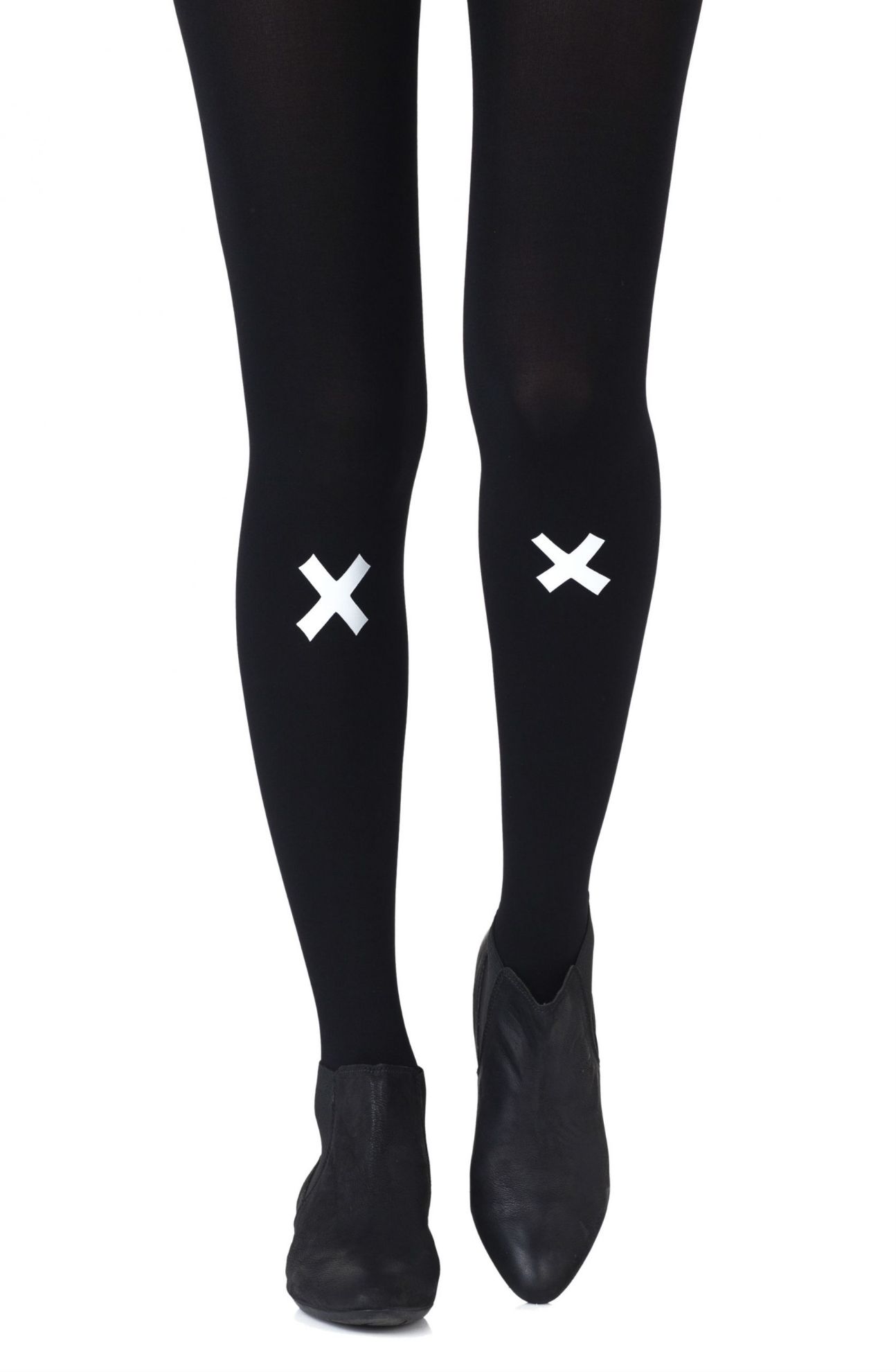 Picture of Zohara "Kiss And Tell" Light Grey Print Tights