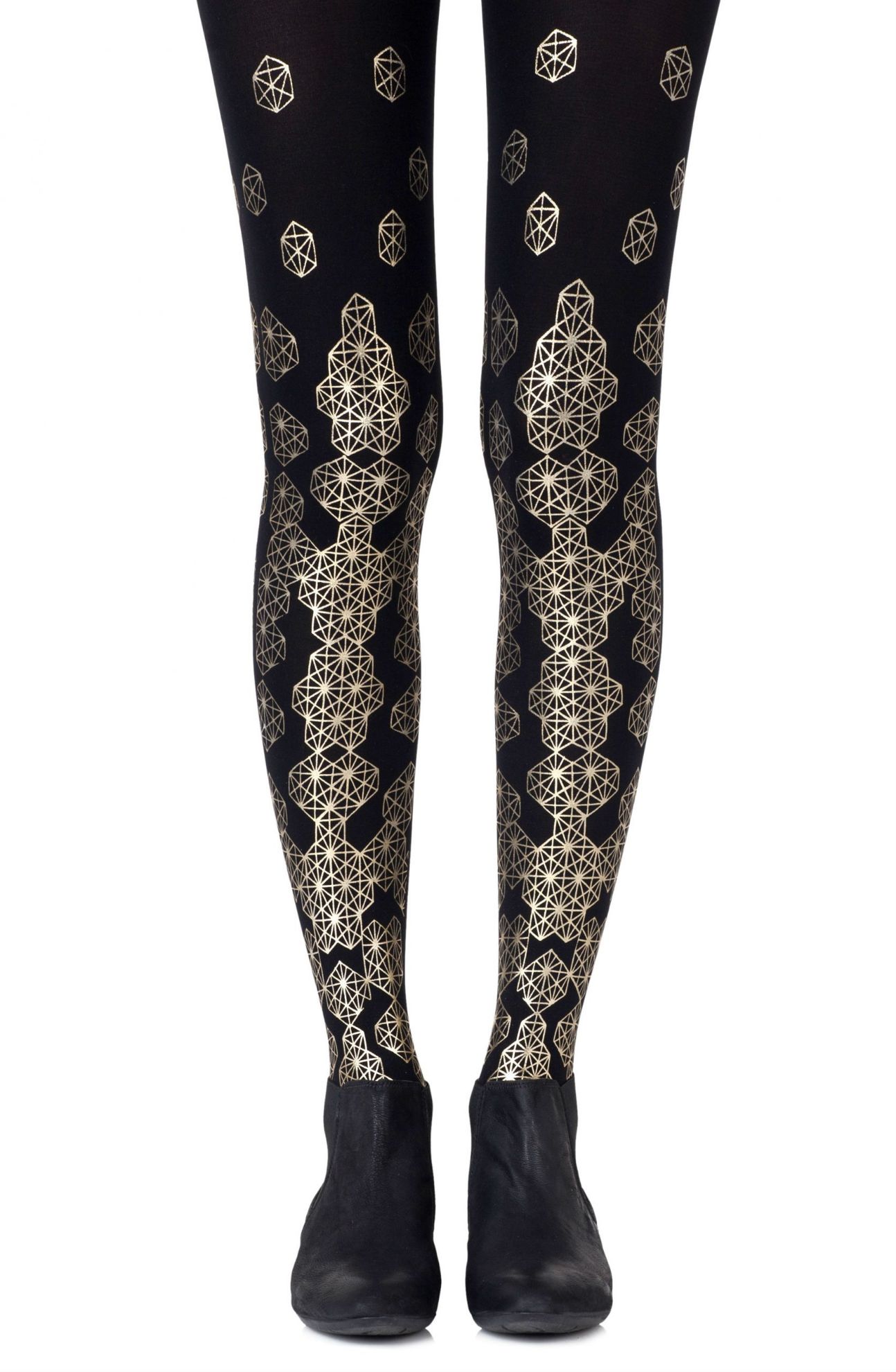 Picture of Zohara "Queen Bee" Gold Print Tights