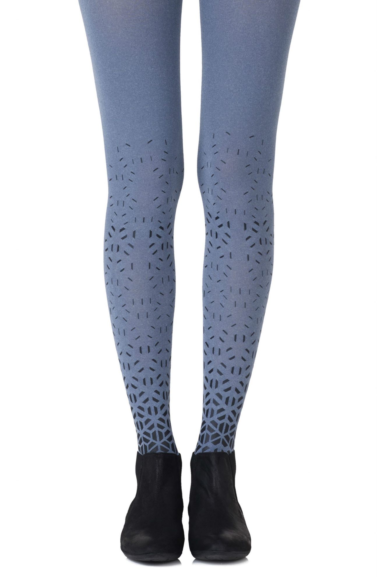 Picture of Zohara "Shape Up" Heather Blue Print Tights