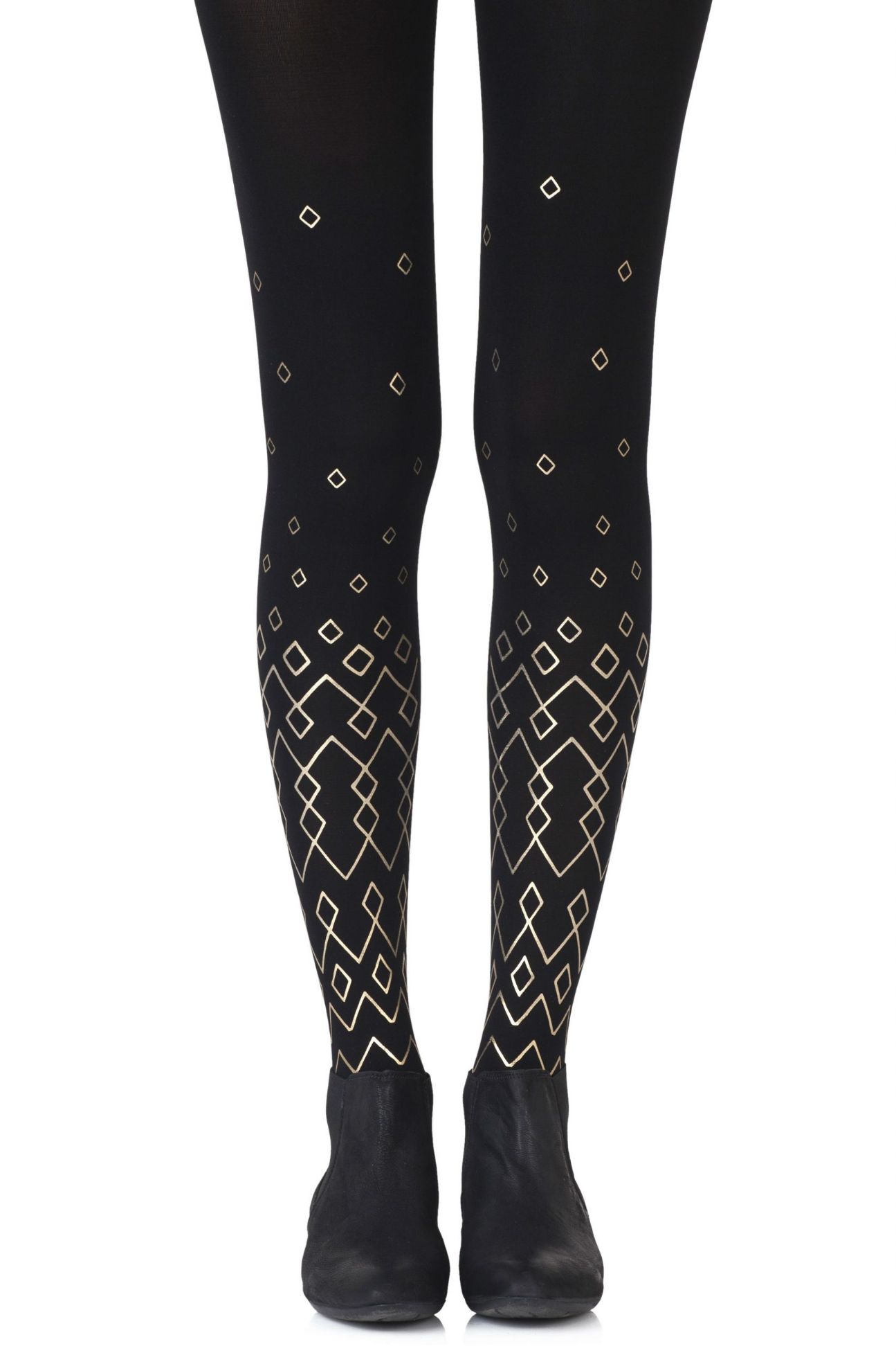 Picture of Zohara "Diamonds Are Forever" Black Print Tights