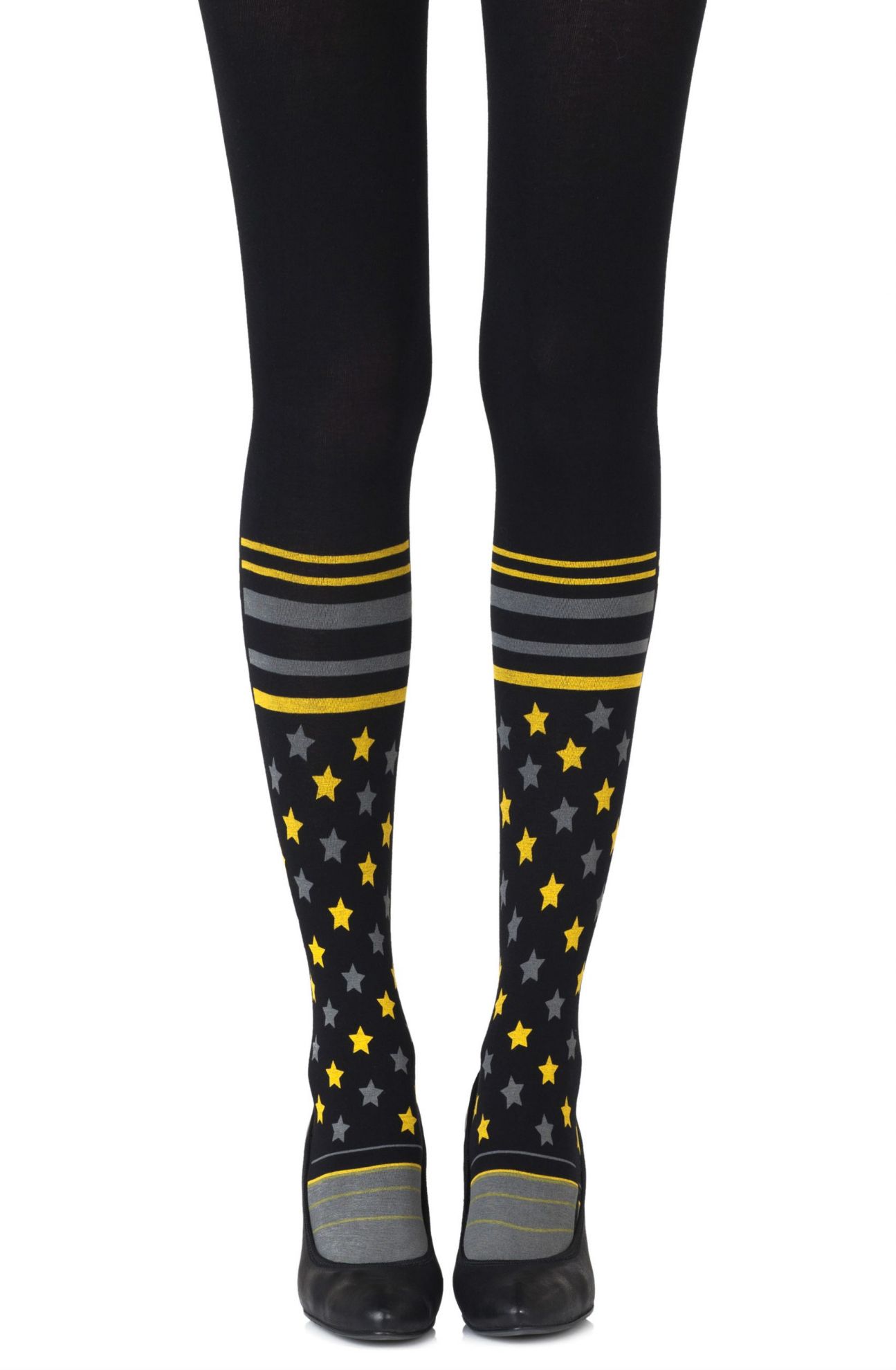 Picture of Zohara "Sock It To Me" Black Print Tights