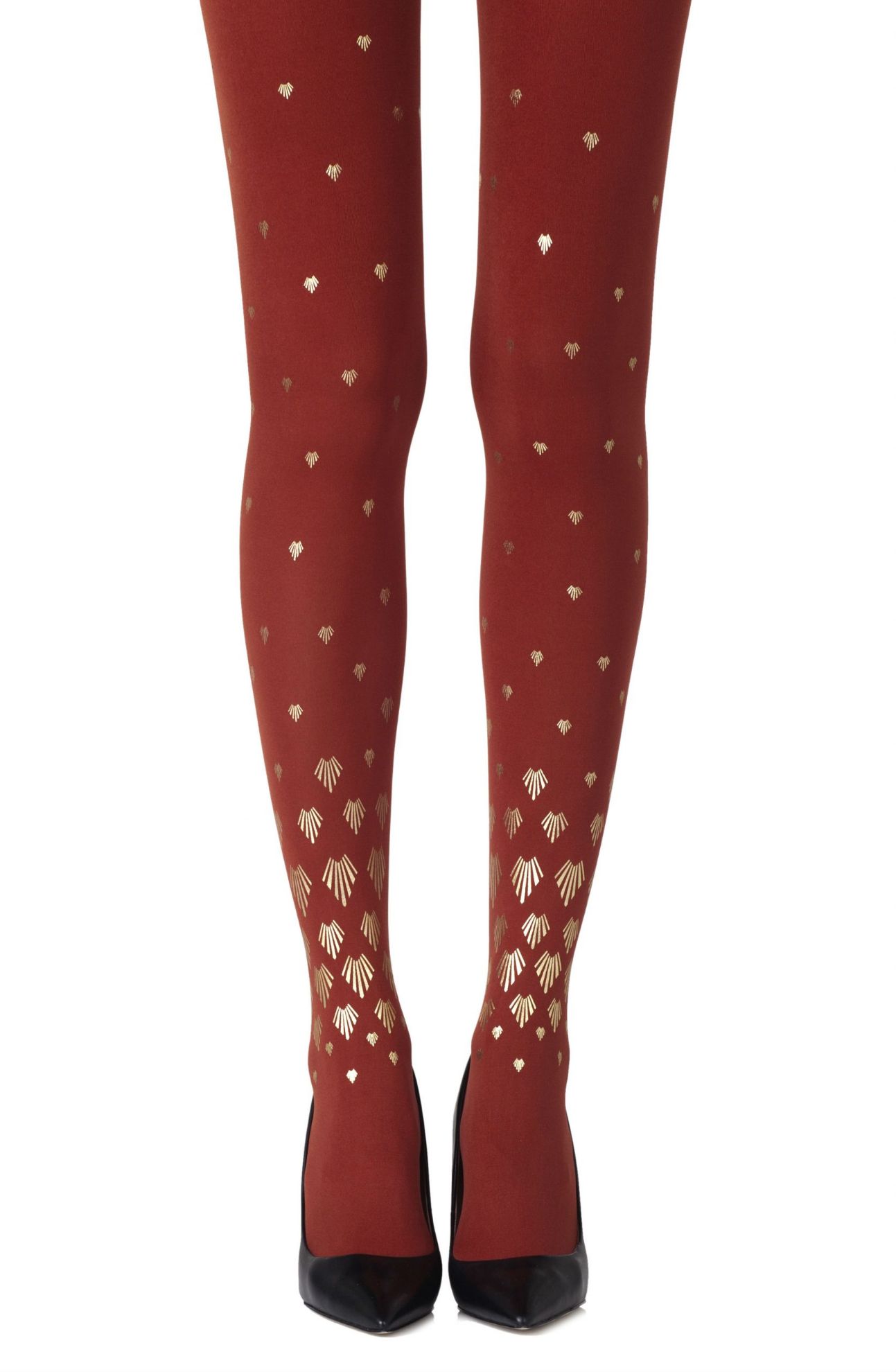 Picture of Zohara "Shell Out" Rust Print Tights