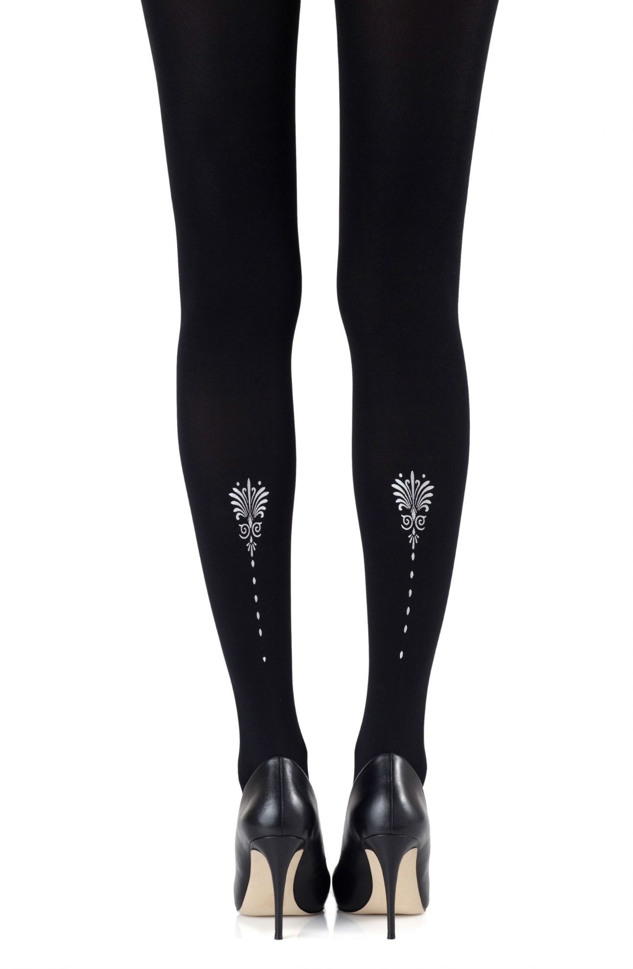 Picture of Zohara "Vine And Dash" Silver Print Tights