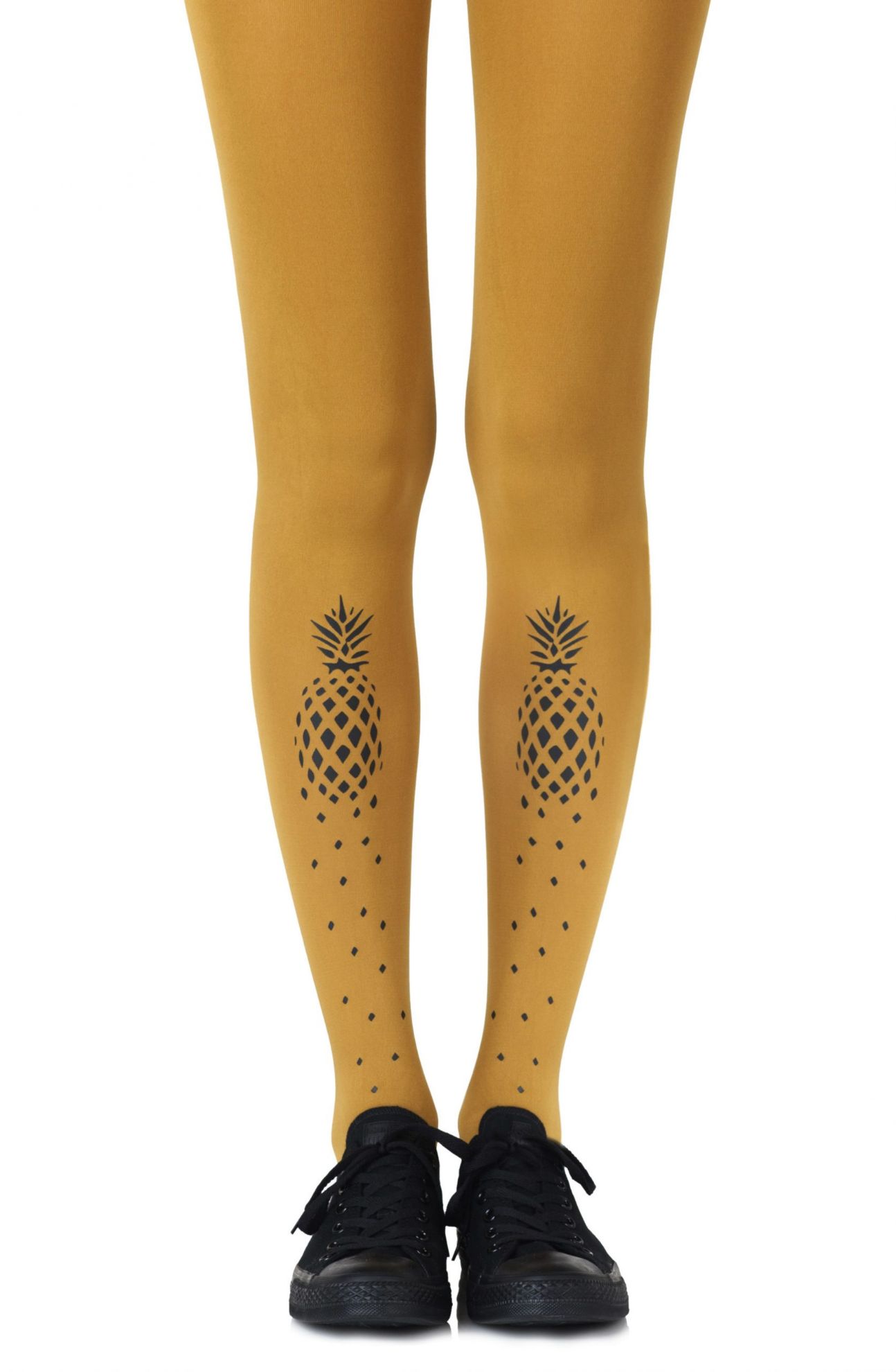 Picture of Zohara "If You Like Piña Coladas" Mustard Print Tights