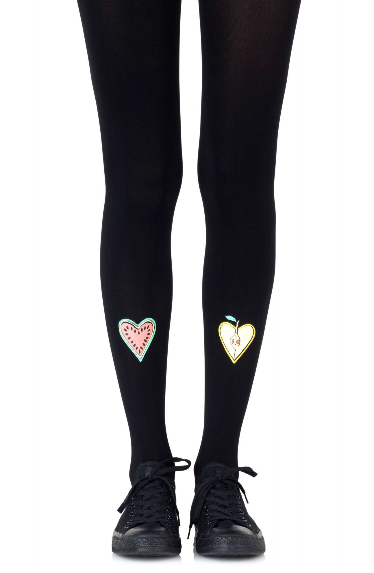 Picture of Zohara "Fruit Cocktail" Black Print Tights