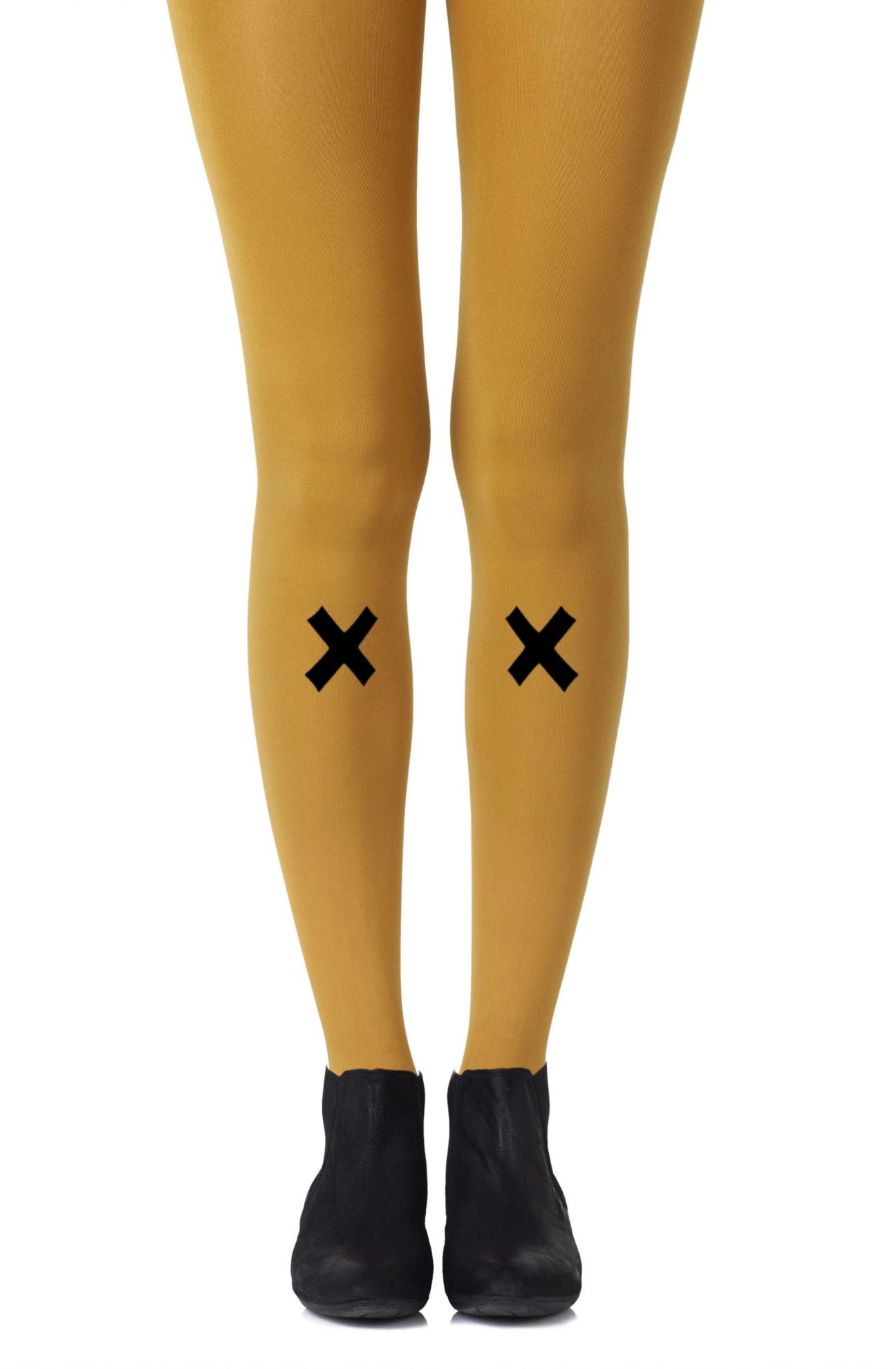 Picture of Zohara "Kiss and Tell" Mustard Print Tights