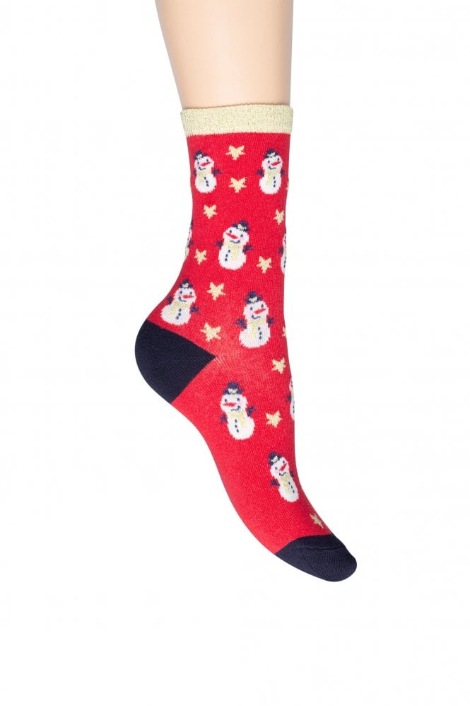 Picture of Charnos Red Snowman Socks