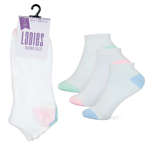 Picture of Ladies White Heel And Toe Trainer Socks