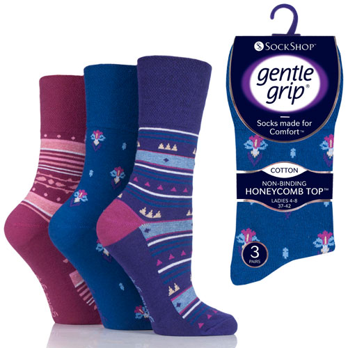 Picture of Ladies Gentle Grip Socks Assorted Pattern